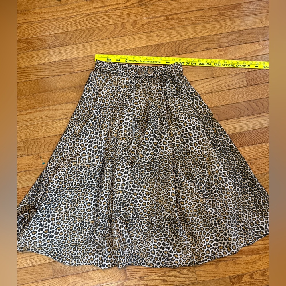 Retroverte two piece 1950s style playsuit Leopard romper over skirt medium - Picture 7 of 9
